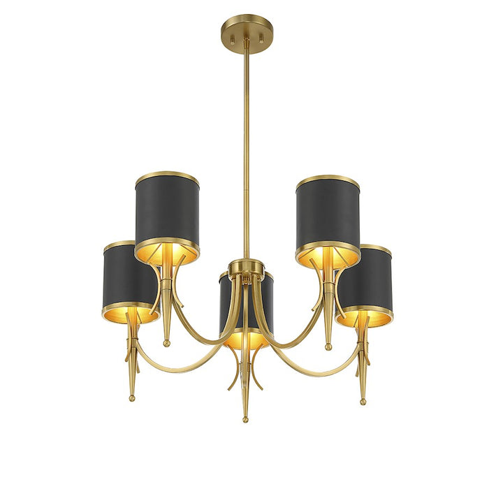 Savoy House Quincy 5Lt Chandelier, Black/Brass