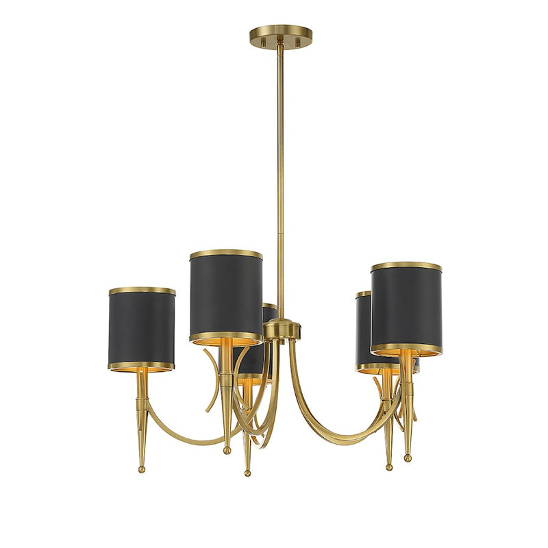 Savoy House Quincy 5Lt Chandelier, Black/Brass