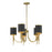 Savoy House Quincy 5Lt Chandelier, Black/Brass