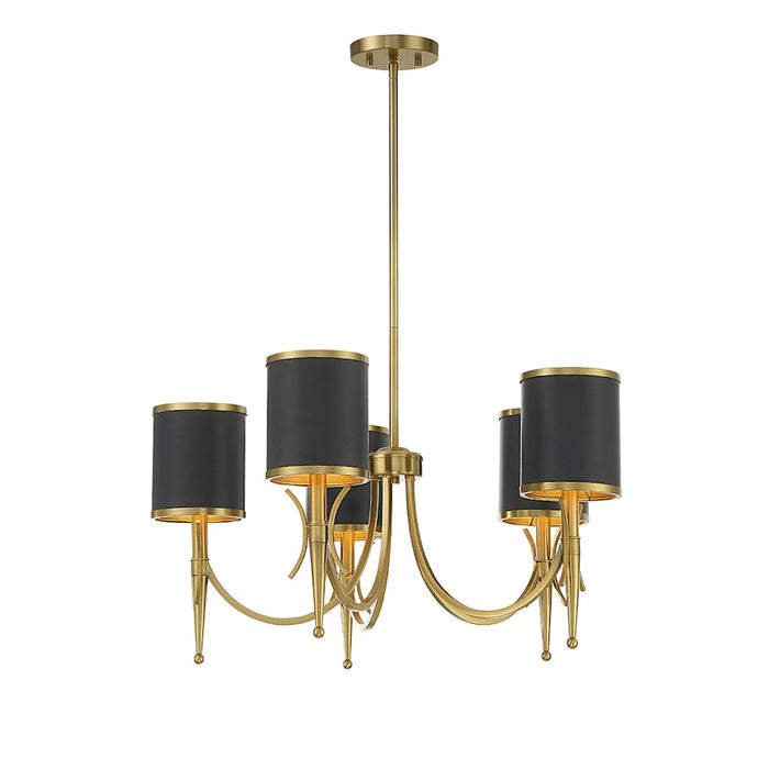 Savoy House Quincy 5Lt Chandelier, Black/Brass