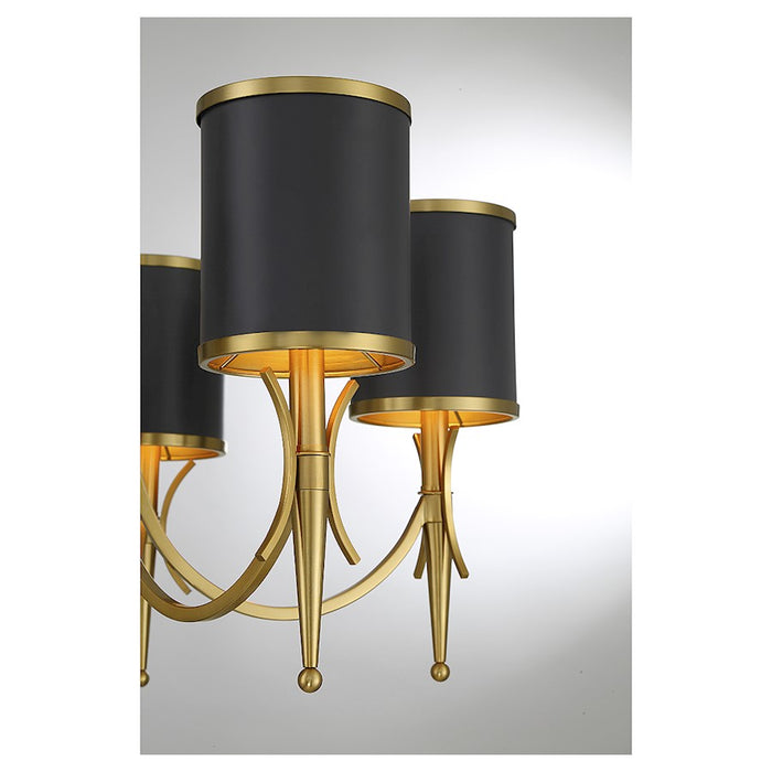 Savoy House Quincy 5Lt Chandelier, Black/Brass