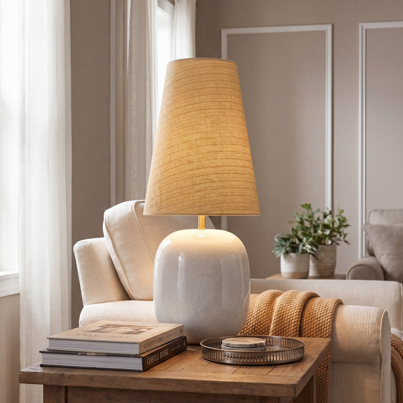 Savoy House Aurora 1 Lt Table Lamp, White/Beige