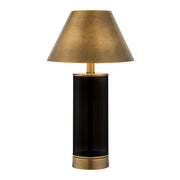 Savoy House Molly 1-Light Rechargeable Table Lamp | Black Metal and Brass Shade | Bedside & Patio Portable Light | 240 Lumens, 3000K | Model 11-CD04RC-BK
