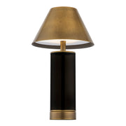 Savoy House Molly 1-Light Rechargeable Table Lamp | Black Metal and Brass Shade | Bedside & Patio Portable Light | 240 Lumens, 3000K | Model 11-CD04RC-BK