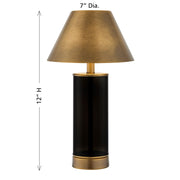 Savoy House Molly 1-Light Rechargeable Table Lamp | Black Metal and Brass Shade | Bedside & Patio Portable Light | 240 Lumens, 3000K | Model 11-CD04RC-BK