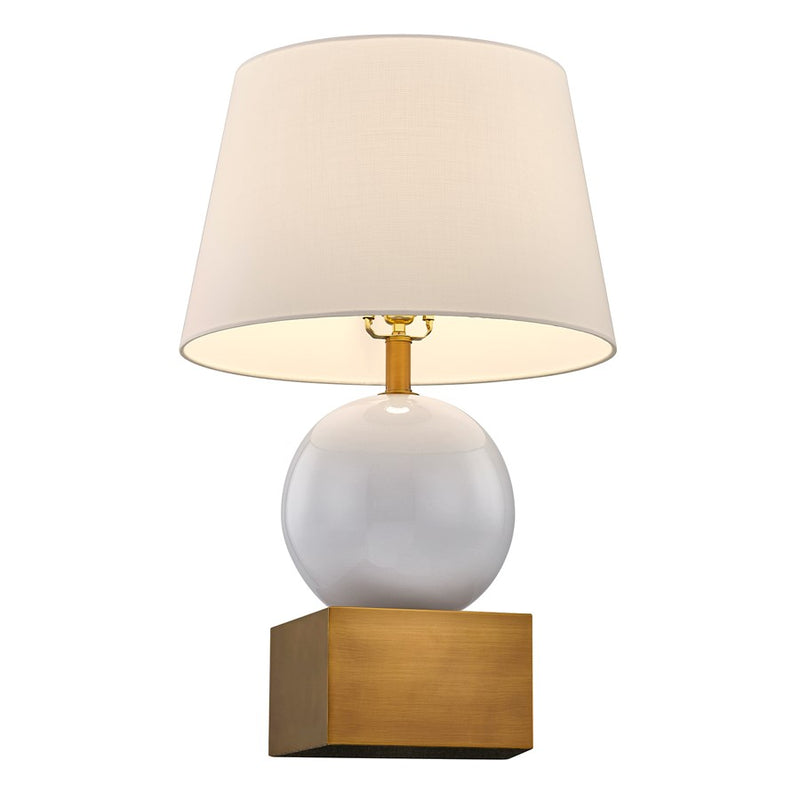 Savoy House Coco & Dash Brumfield 1 Lt Table, Ceramic and Brass