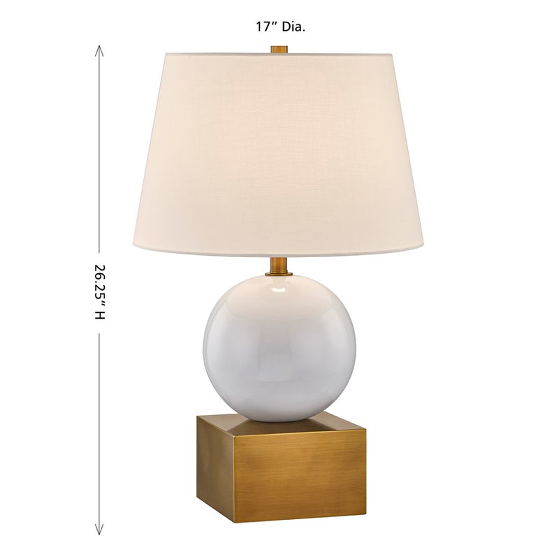 Savoy House Coco & Dash Brumfield 1 Lt Table, Ceramic and Brass