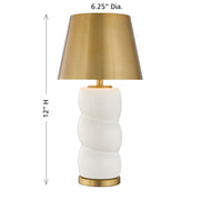 Savoy House Shelly 1-Light Rechargeable Table Lamp | Soft Modern White Ceramic and Brass Metal | Bedroom & Patio Accent | 240 Lumens | Model 11-CD24RC