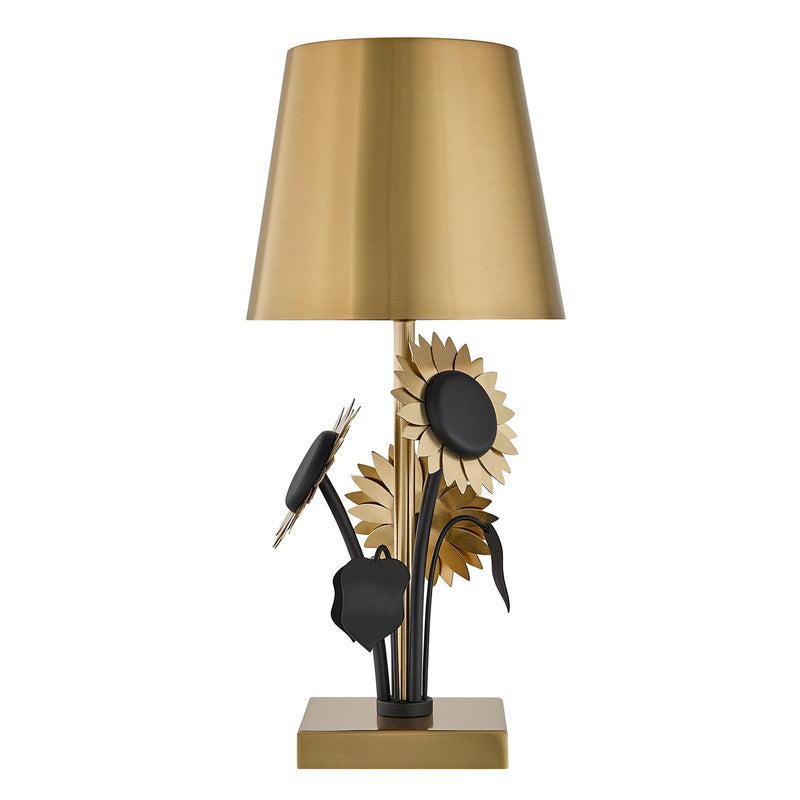 Savoy House Posey 1-Light Rechargeable Table Lamp | Nature-Inspired Brass and Black Metal | Bedroom & Patio Accent | 240 Lumens, 3000K | Model 11-CD26RC