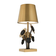 Savoy House Posey 1-Light Rechargeable Table Lamp | Nature-Inspired Brass and Black Metal | Bedroom & Patio Accent | 240 Lumens, 3000K | Model 11-CD26RC