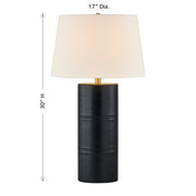 Savoy House Albert 1-Light Table Lamp | Contemporary Black Faux Leather and Linen with White Linen Shade | Bedroom & Living Room Accent | Model 11-CD31-BK