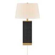 Savoy House Max 17in 1-Light Table Lamp | Modern Black Faux Leather and White Linen | Bedroom & Living Room | 17 x 17 x 27.88 in | Model 11-CD32-BK