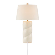 Savoy House Betty 17in 1-Light Table Lamp | Soft Modern White High-Gloss Ceramic with White Linen Shade and Warm Brass Accents | Bedroom & | Model 11-CD36