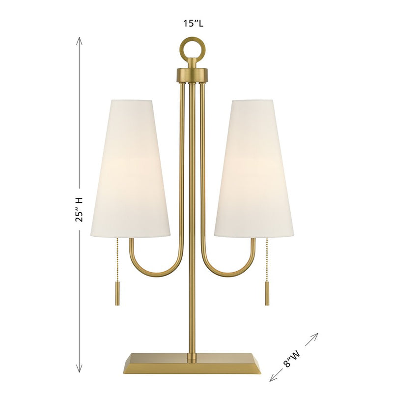Savoy House Wilkes 2 Lt Table Lamp, White