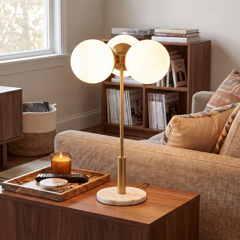 Savoy House Turin 3 Lt Table Lamp, White Opal