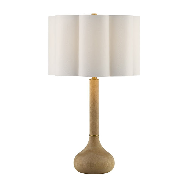 Savoy House Derby 1 Lt Table Lamp, White Scalloped