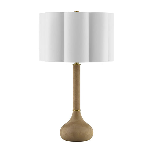 Savoy House Derby 1 Lt Table Lamp, White Scalloped