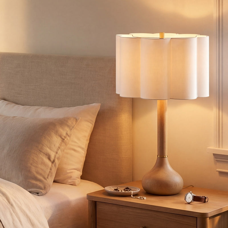 Savoy House Derby 1 Lt Table Lamp, White Scalloped