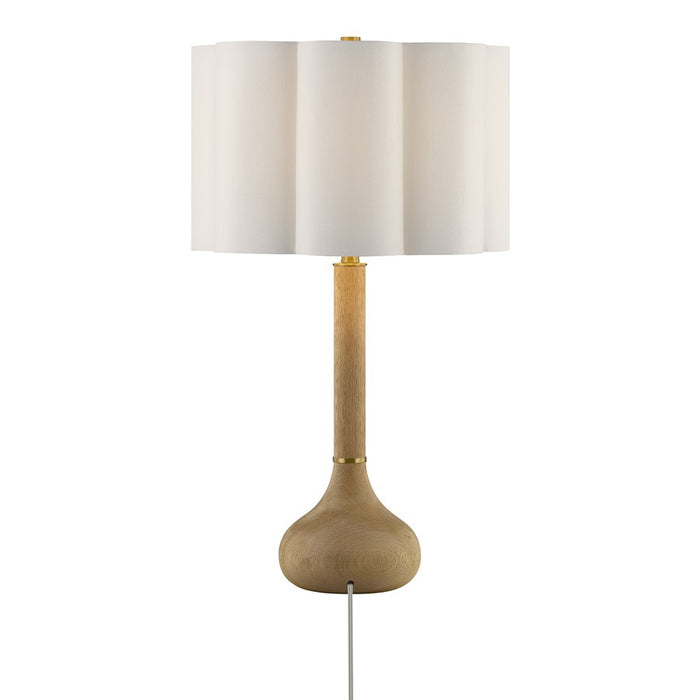 Savoy House Derby 1 Lt Table Lamp, White Scalloped