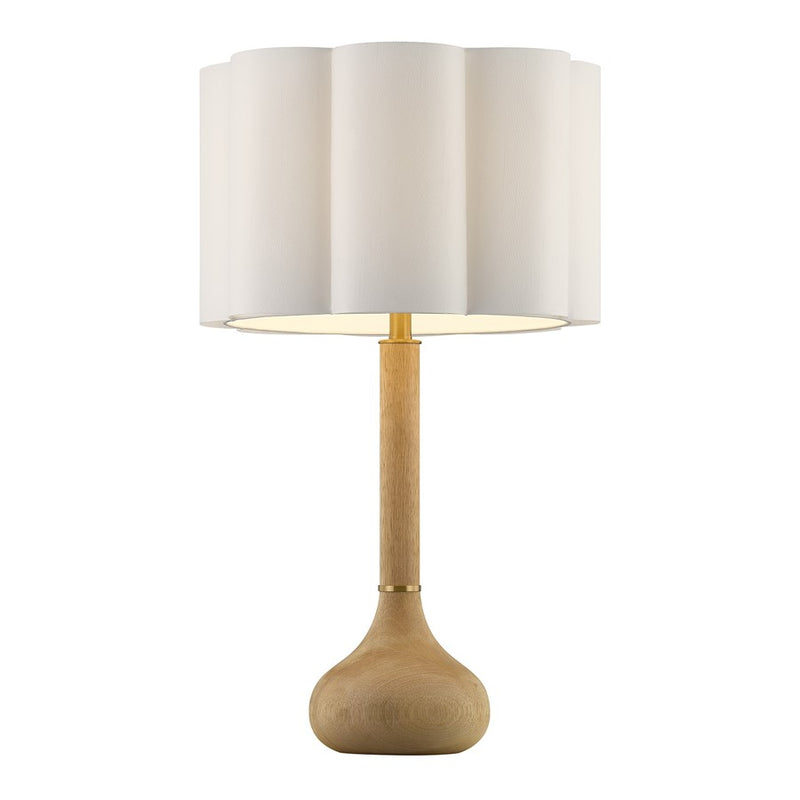 Savoy House Derby 1 Lt Table Lamp, White Scalloped