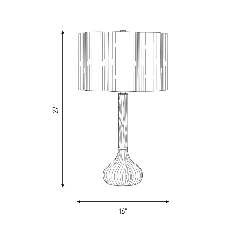 Savoy House Derby 1 Lt Table Lamp, White Scalloped