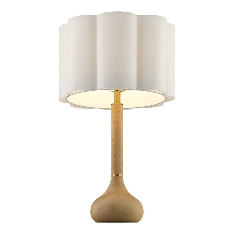 Savoy House Derby 1 Lt Table Lamp, White Scalloped