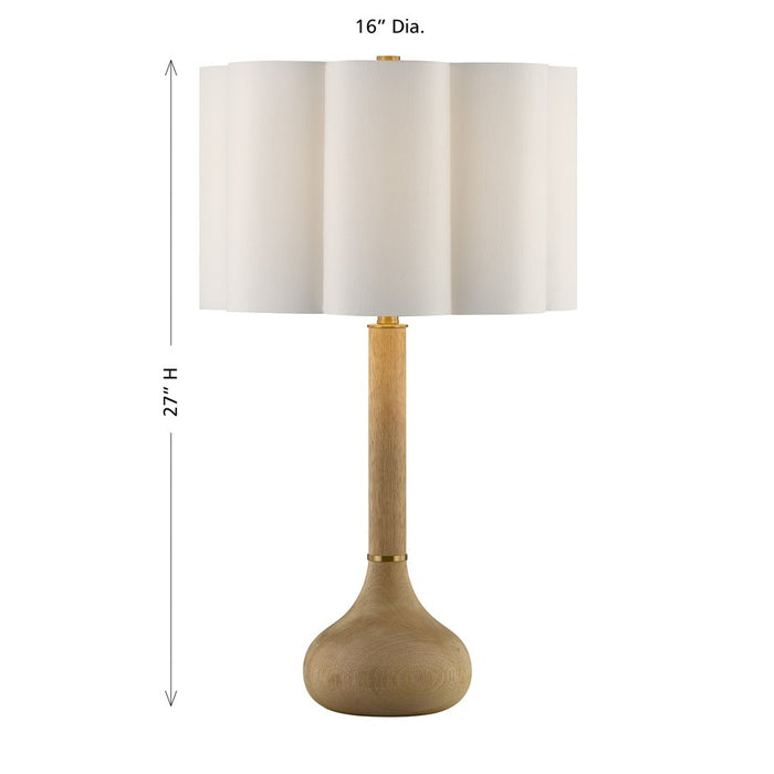 Savoy House Derby 1 Lt Table Lamp, White Scalloped
