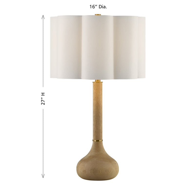 Savoy House Derby 1 Lt Table Lamp, White Scalloped