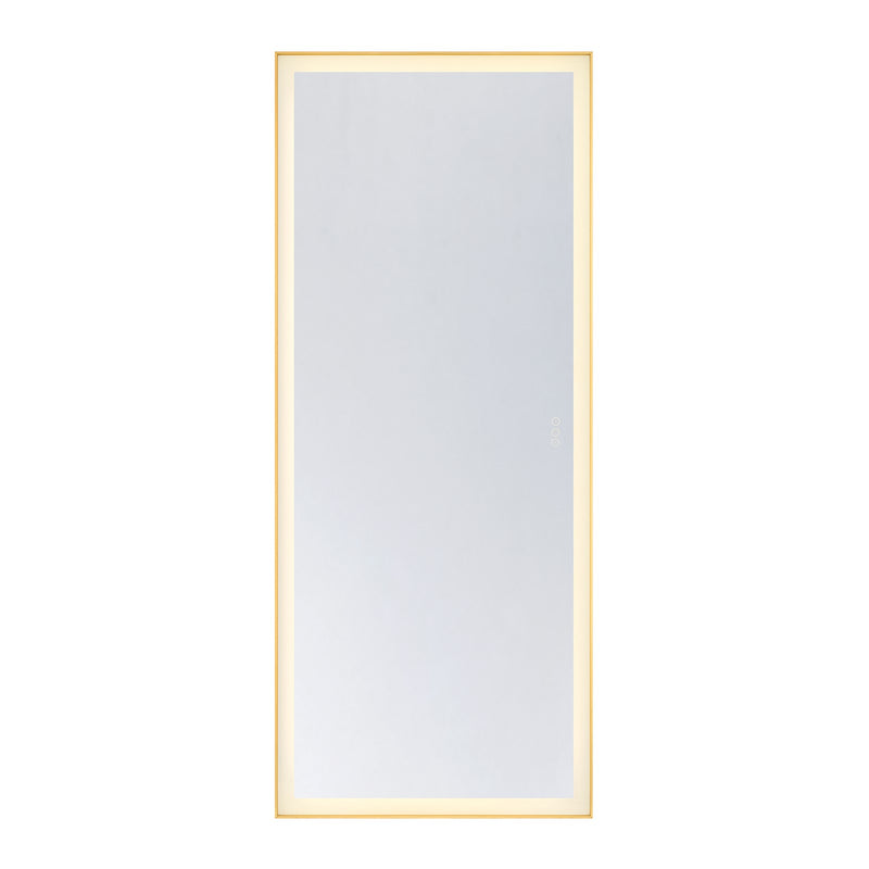 Savoy House Paulding 72in LED Rectangle Frontlit Mirror | Modern Gold Metal Frame | Bathroom & Powder Room Vanity | 72 x 30 x 2 in | Model 2-1240-30X72