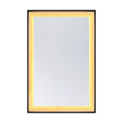 Savoy House Corvalis 48x32in LED Rectangle Frontlit Mirror | Modern Sand Black and Gold Leaf Frame | Bathroom & Powder Room Vanity | Model 2-1243-48X32