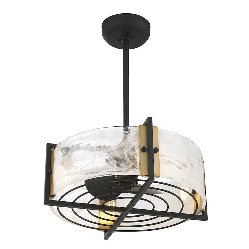 Savoy House Hayward 4Lt Fan D'Lier, Black/Brass