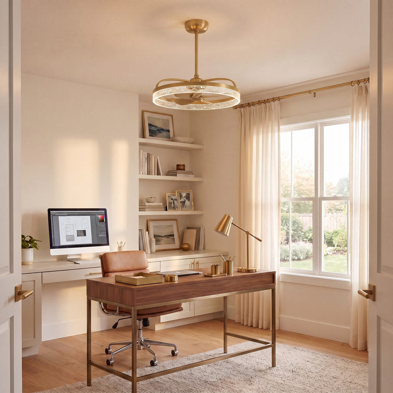 Savoy House Lyria LED Fan D'Lier, Warm Brass