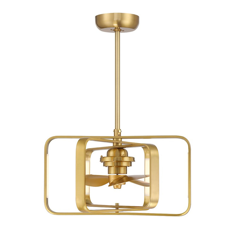 Savoy House Lynx LED Fan D'Lier, Warm Brass