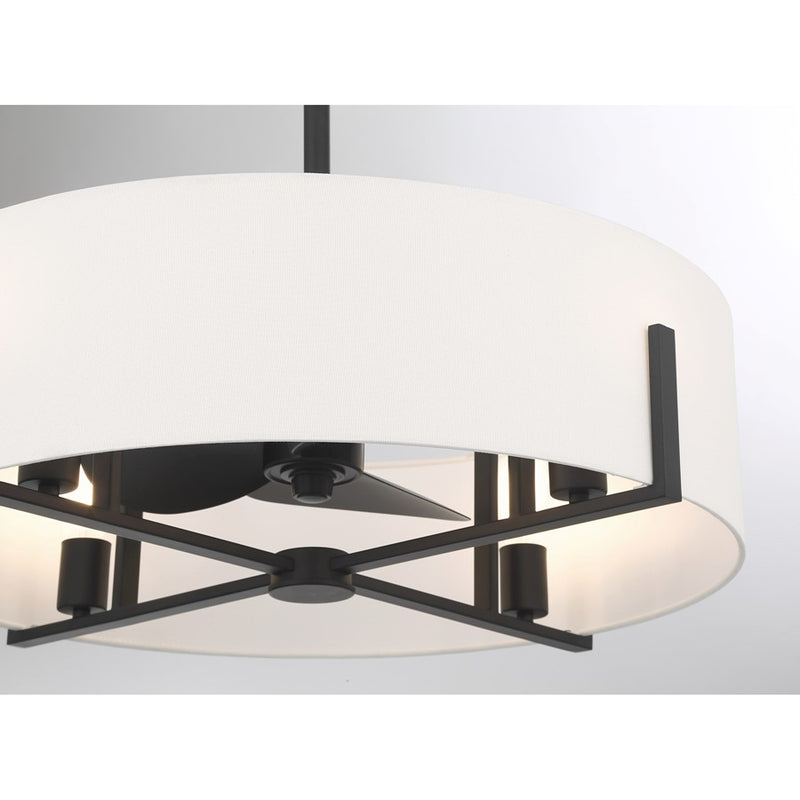 Savoy House Mansell 4Lt Ceiling Fan, Black/White, Matte Black