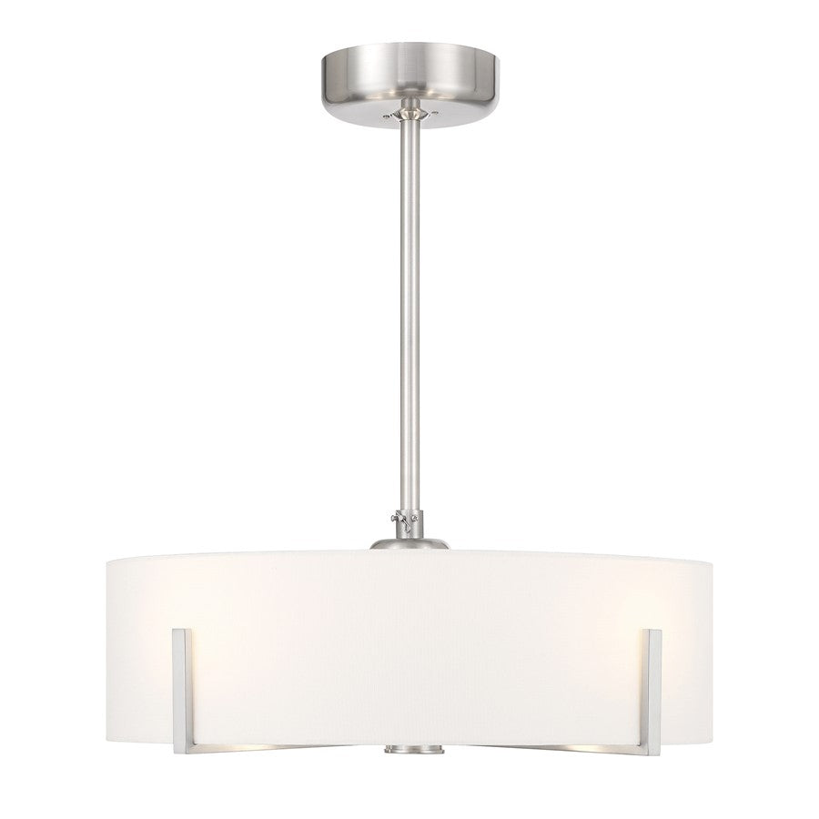 Savoy House Mansell 4Lt Ceiling Fan, Nickel/White, Satin Nickel - 26-FD-775-SN