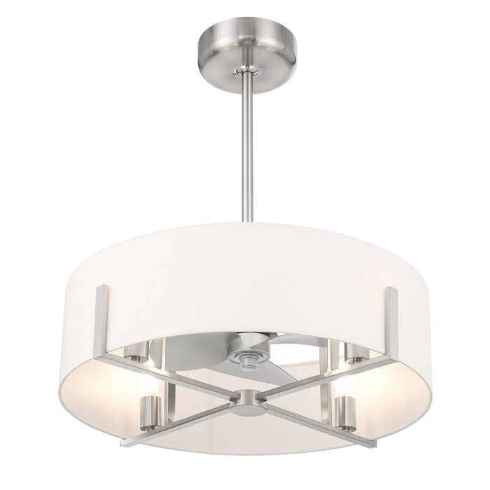 Savoy House Mansell 4Lt Ceiling Fan, Nickel/White, Satin Nickel