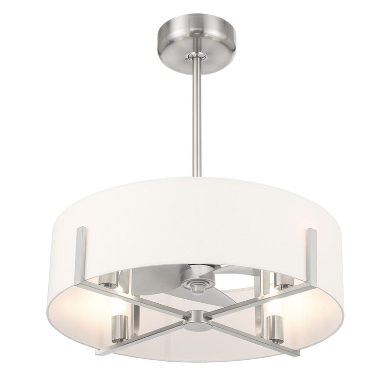 Savoy House Mansell 4Lt Ceiling Fan, Nickel/White, Satin Nickel
