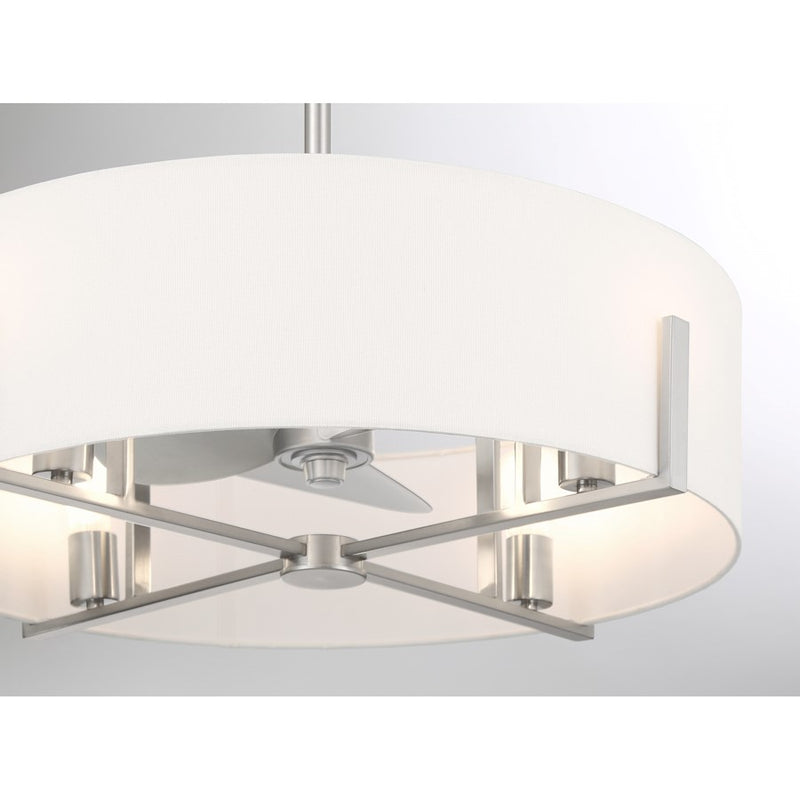 Savoy House Mansell 4Lt Ceiling Fan, Nickel/White, Satin Nickel