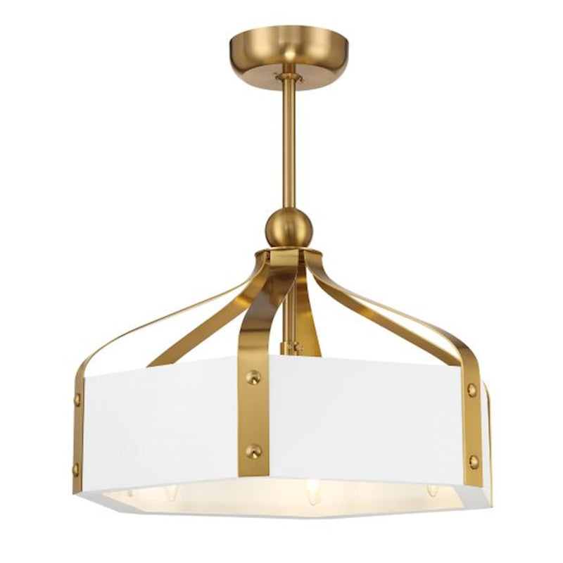 Savoy House Sheffield 6Lt Ceiling Fan/Fan D'Lier, White/Brass