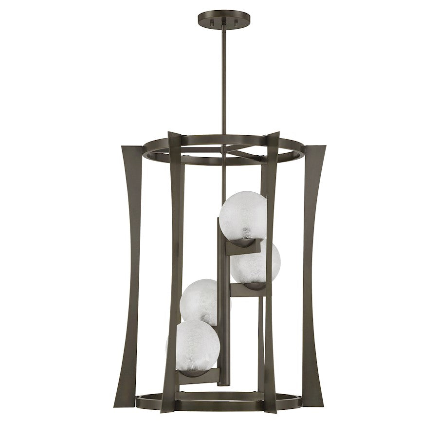 Savoy House Darien 4 Light Pendant, Mediterranean Bronze/Ice