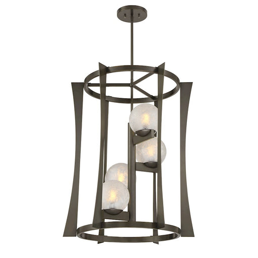 Savoy House Darien 4 Light Pendant, Mediterranean Bronze/Ice