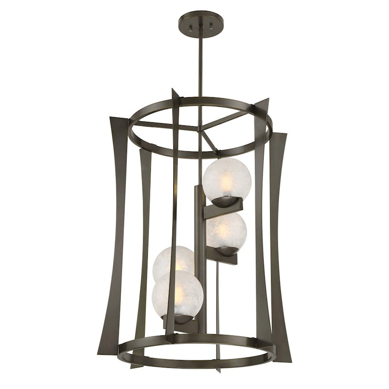 Savoy House Darien 4 Light Pendant, Mediterranean Bronze/Ice