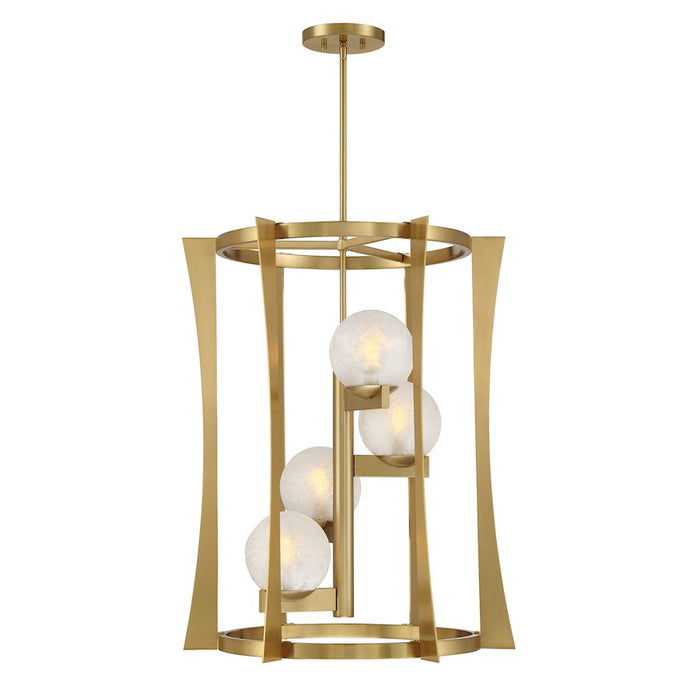 Savoy House Darien 4 Light Pendant, Warm Brass/Ice - 3-1018-4-322