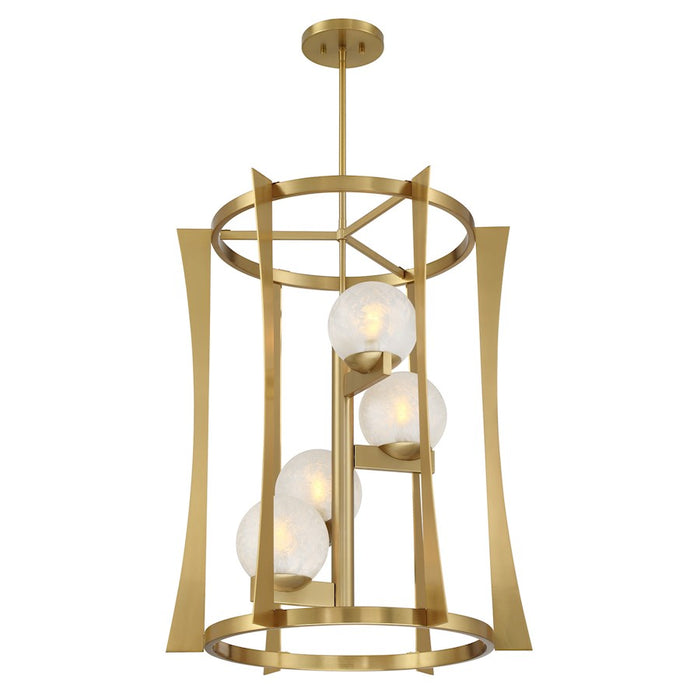 Savoy House Darien 4 Light Pendant, Warm Brass/Ice