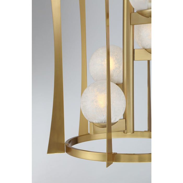 Savoy House Darien 4 Light Pendant, Warm Brass/Ice