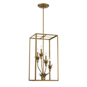 Savoy House Strathmore 15in 4-Light Pendant | Nature Inspired Antique Patina Metal | Foyer & Entryway | 15 x 15 x 30 in | Model 3-1261-4-339