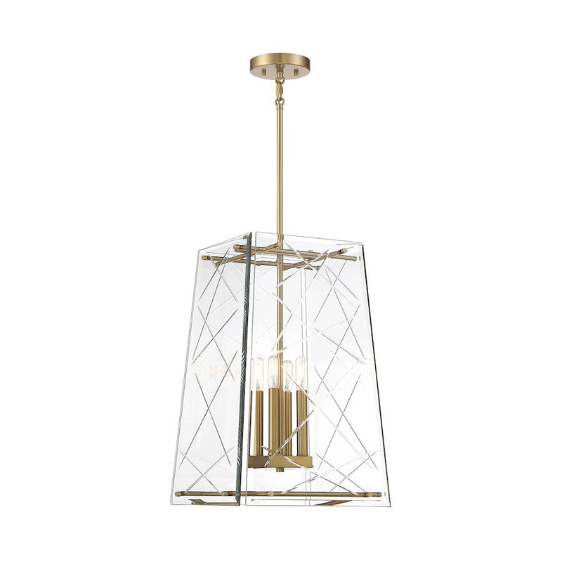 Savoy House Kole 4-Light Pendant, Warm Brass