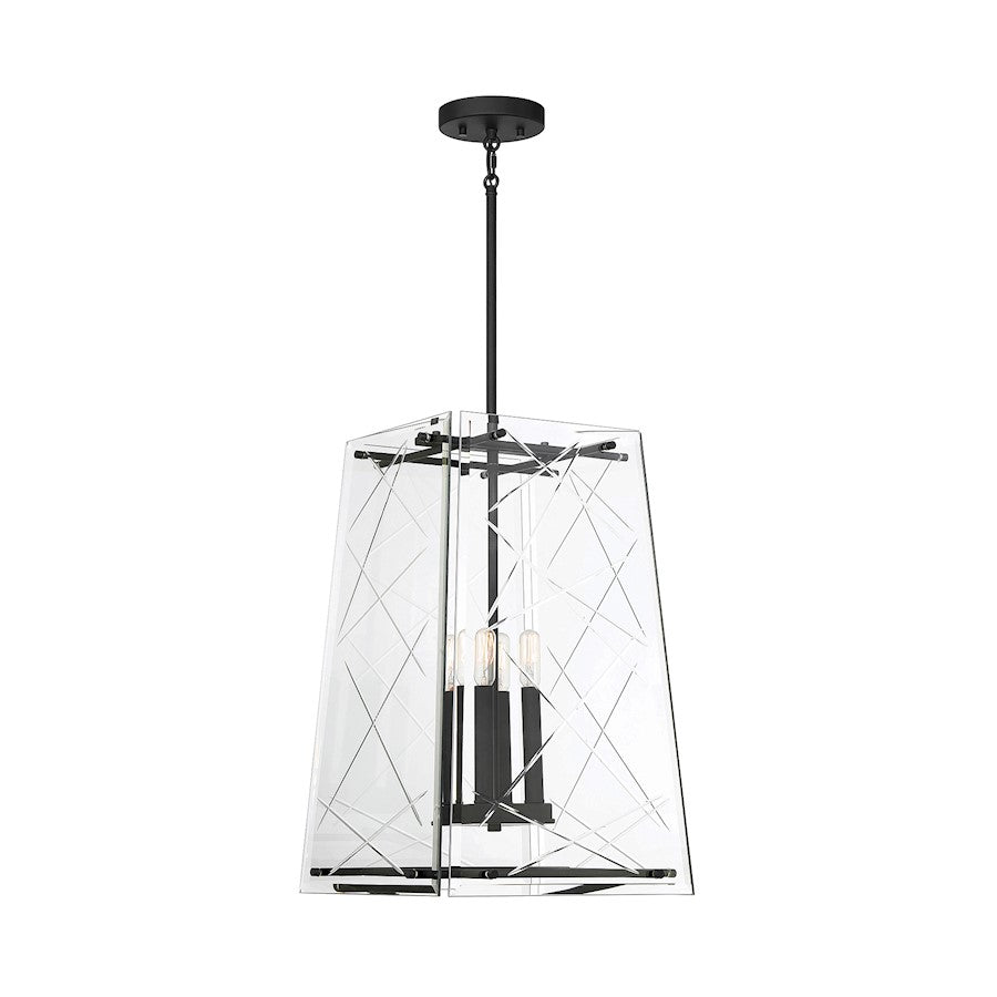 Savoy House Kole 4-Light Pendant, Matte Black - 3-1617-4-89