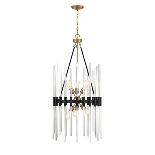 Savoy House Santiago 6 Light Pendant, Black/Brass Accents - 3-1936-6-143