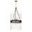 Savoy House Santiago 6 Light Pendant, Black/Brass Accents